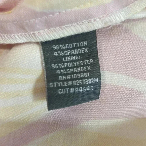 Donna Ricco New York Cotton Dress Size 12 Pink and Yellow Floral Tulip w Pockets - Picture 9 of 14